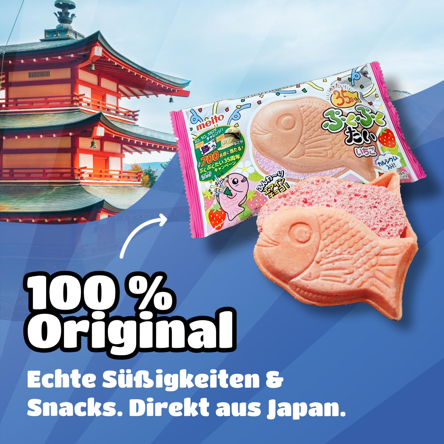 IKOU OKASHI Box - Japanische Süssigkeiten & Snacks | Probierbox Geschenkidee mit Schokolade, Chips & Bonbons, inkl. Origami & Sticker!