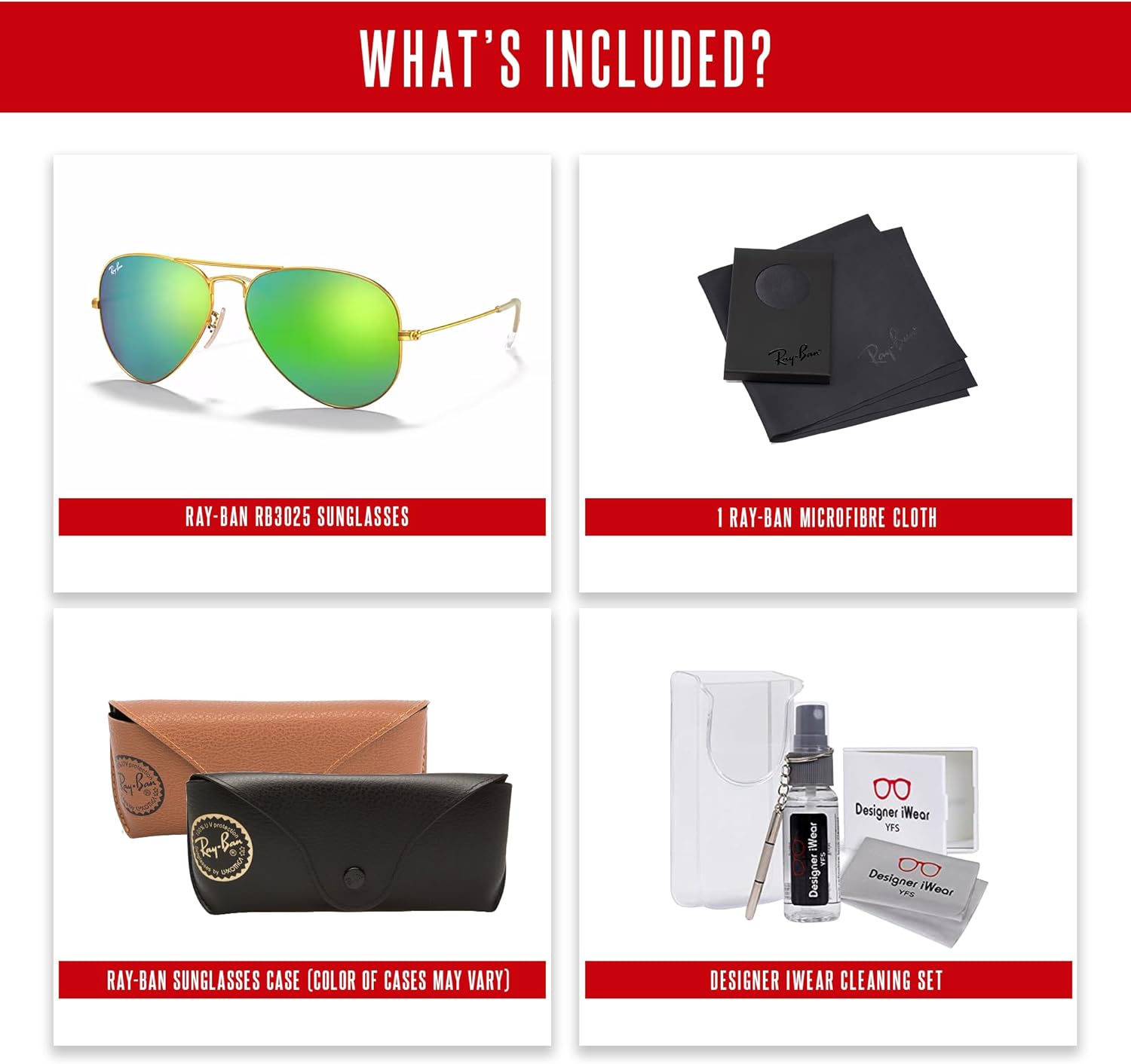 Ray-Ban RB3025 Metal Aviator Sunglasses For Men For Women +BUNDLE with ACCESSORY EYEWEAR KIT - Image 5
