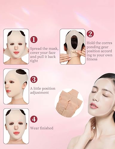 Miniatura 5 de Vendaje adelgazante para la cara, elástico transpirable con línea en V, cinturón de remodelación, doble mentón reduce la cara, corrector facial para