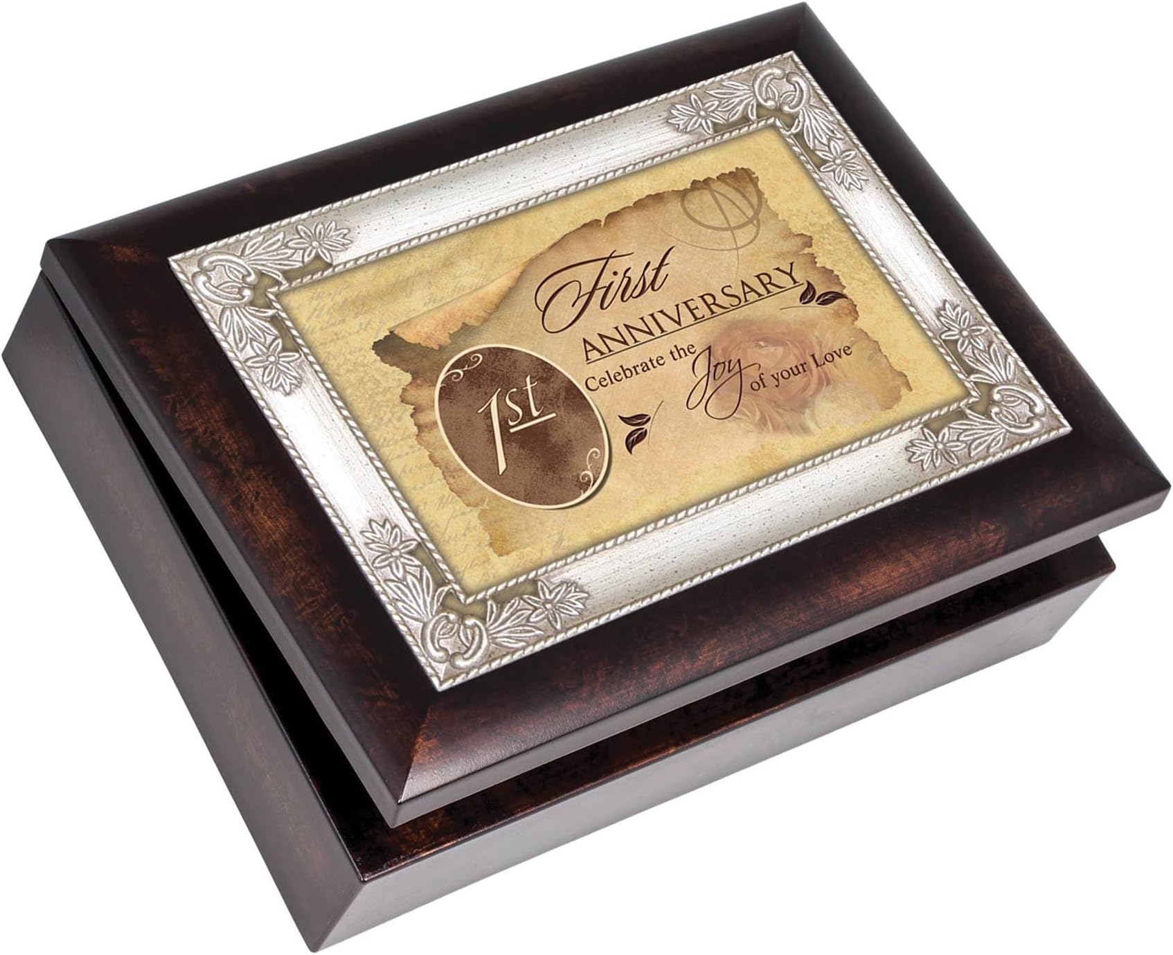 Cottage GardenCottage Garden First Anniversary Burlwood Jewelry Music Box Plays Unchained Melody