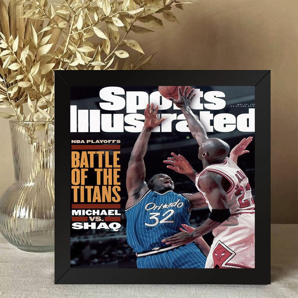 GADGETS WRAP Printed Photo Frame Matte Painting for Home Office Studio Living Room Decoration (10x10inch Black Framed) - Orlando Magic Shaquille Oneal (2)