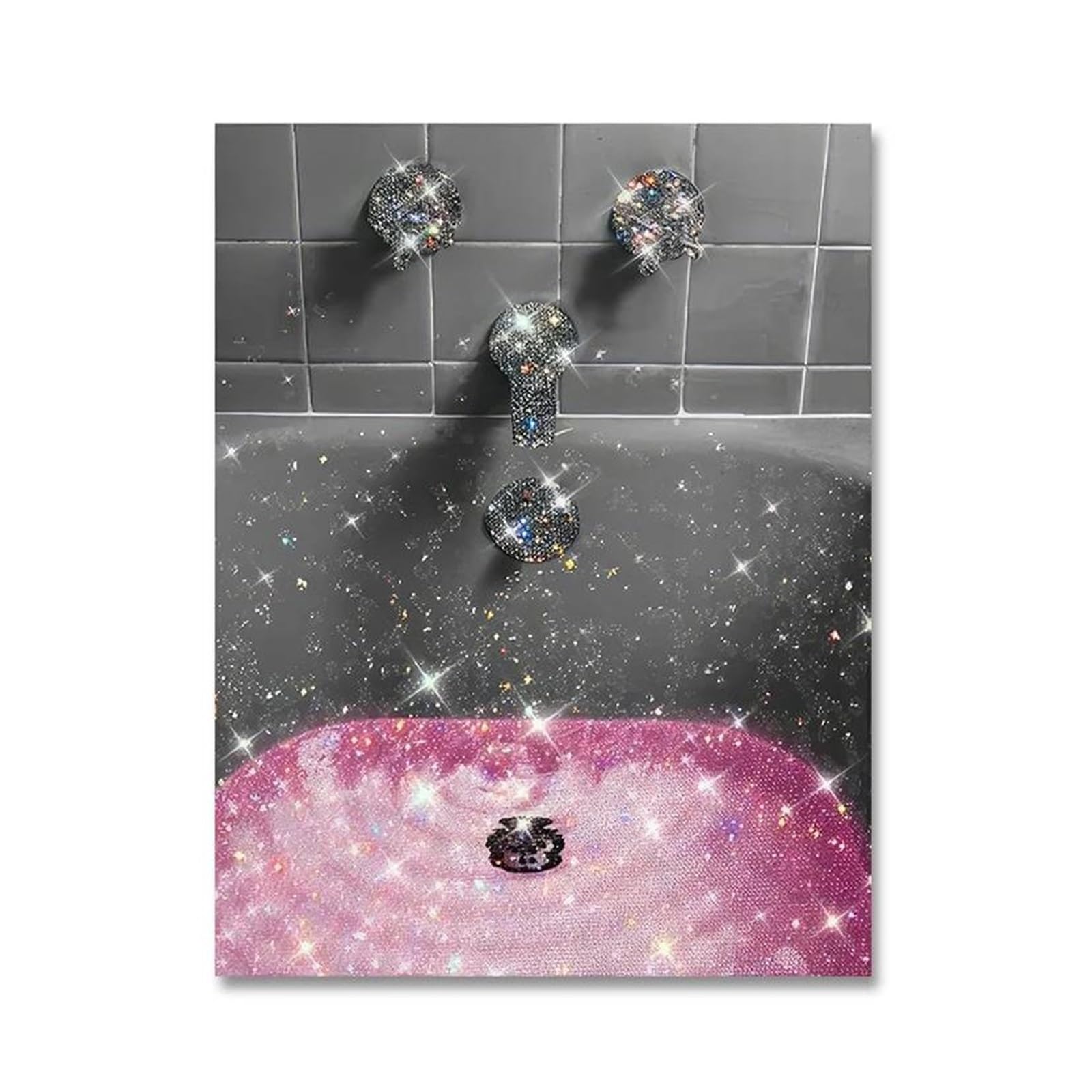 Affiche de toilette femme mode et décoration murale noir et rose