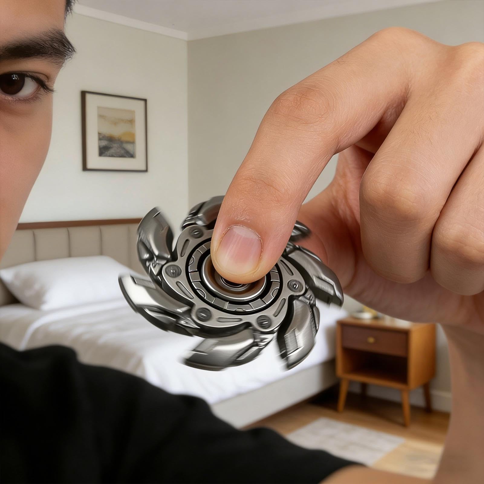 Giocattolo sensoriale - Fidget rotante in metallo | Giocattolo calmante | Attività sensoriale tranquilla per bambini, adulti, classe, casa, viaggio, relax, concentrazione