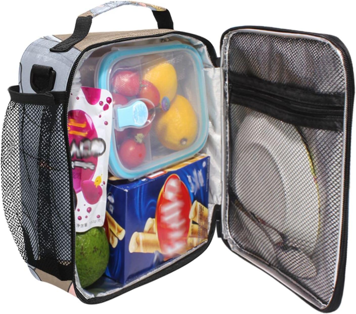 ALAZA Cartoon Elephant Lunch Box for Women Men Kids Boys Girls Insulated Cooler Bag with Handle & Strap image 4