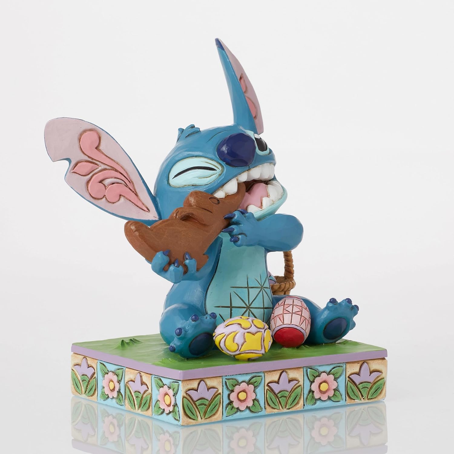 Enesco Disney Traditions Collection by Jim Shore Lilo & Stitch Eating Chocolate Bunny Easter Figurine- Stone Resin Hand Painted Collectible Disney Stitch Figurines Home Decor Statue, 5 Inch