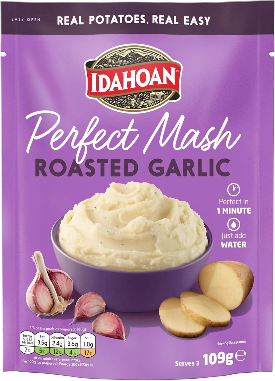 Idahoan Potato Mash, Gluten Free, Vegetarian, Cooks in 1 Minute, Pantry