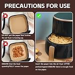 Kitchen Essentials, Air Fryer Liners, Air Fryer Accessories - 125Pcs Disposable Parchment Paper Liners,Non-Stick and Oil Proof for Easy Cleanup – 8” Square for 5-8 Qt Basket, Airfryer Liners