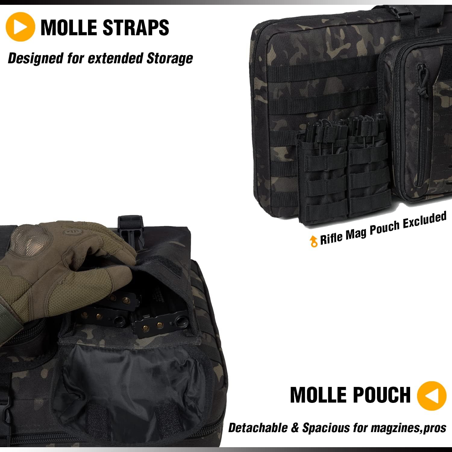 DBTAC Tactical Double Rifle Bag 36" + Tactical Range Bag Small (Black Camo)