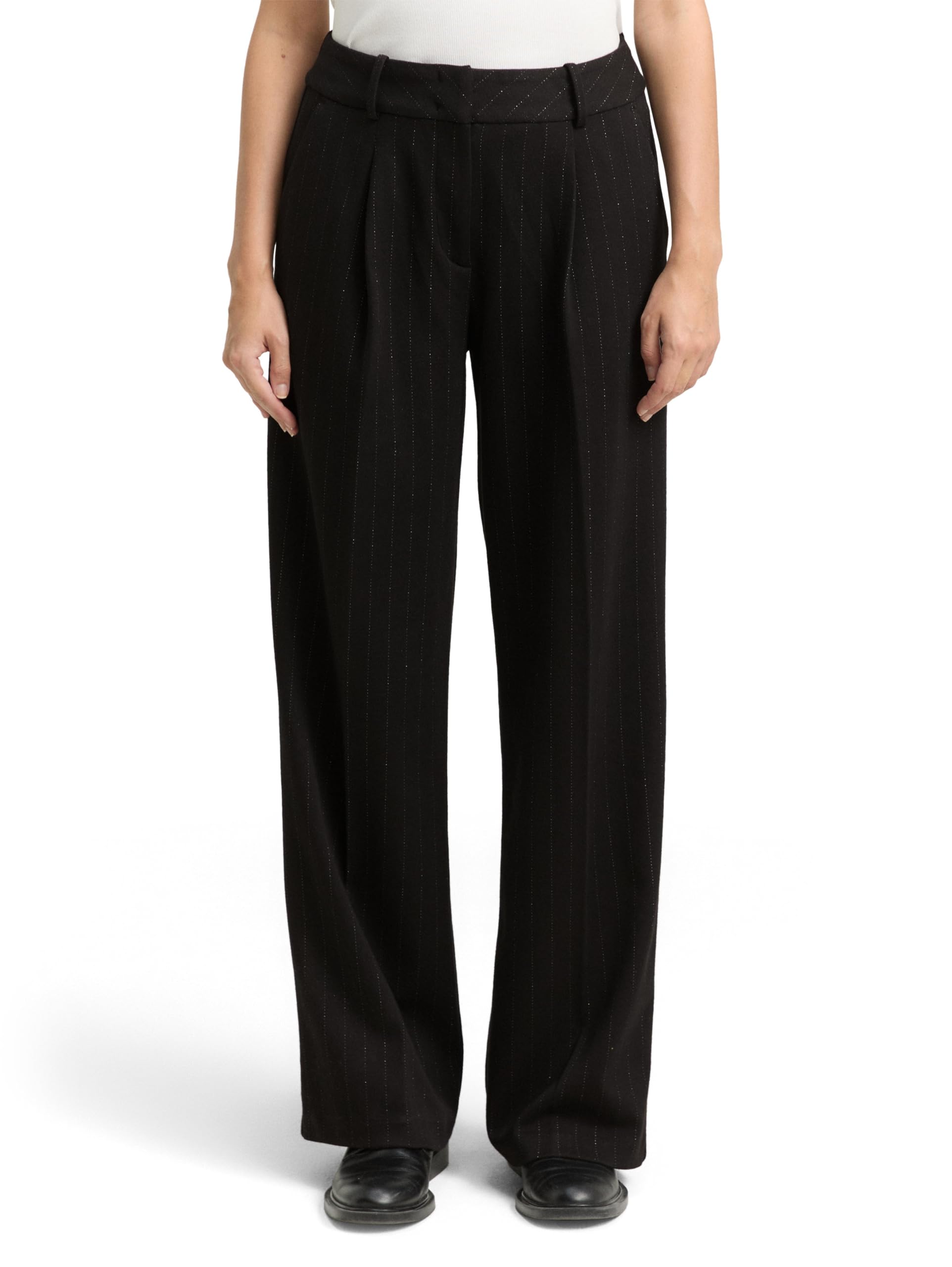 TOM TAILOR Damen TTLEA Wide Hose mit Glitzer-Effekt