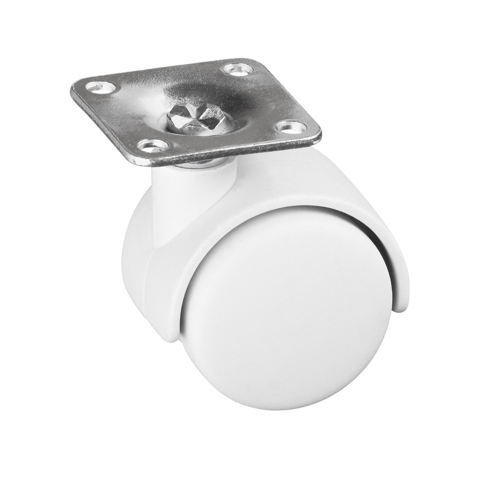 Metafranc Double Wheel Castor Diameter 40 mm 38 x 38 mm Plate – Plastic – Hard Tread/Friction Bearing/20 kg Capacity 2 Castor/Transport Roll Container Roll/802150