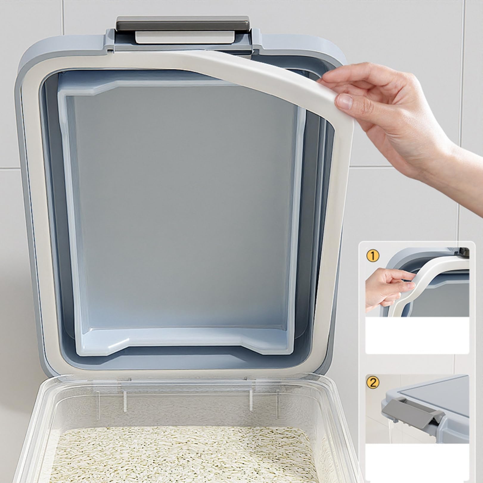 Amazon｜米びつ こめびつ ライスストッカー キャスター付き ライス