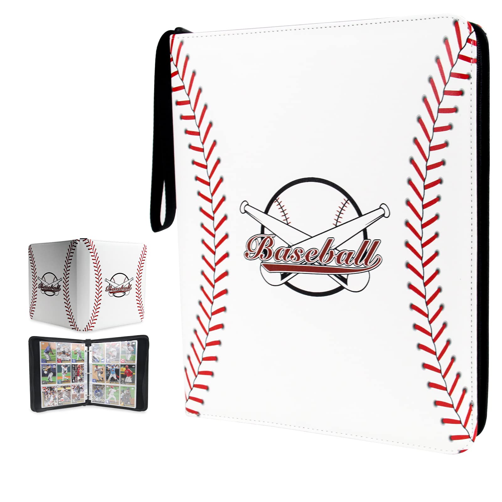 Baseball Card Binder, 9 Pocket Card Collections Album, Trading Card binder Fit 900 Cards with 50