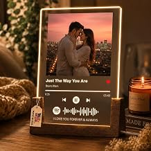 ALBK Custom Spotify Plaque Gifts with Photo - Custom Music Song Plaques with Picture, Personalized Anniversary &amp; Valentines Day Plaques Gifts for Couple Boyfriend Girlfriend, Personalized Photo Frame
