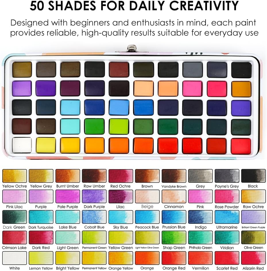 Grabie 50 Color Watercolor Paint Set -6