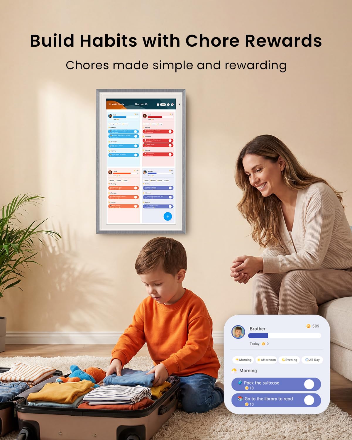 ApoloSign 68,6 cm (27 Zoll) digitaler Kalender: Dual-Mode-Kalender mit Google Play & Multi-Kalender-Synchronisation, elektronischer Planer und Aufgabendiagramm, intelligenter Touchscreen, interaktives
