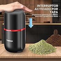 Vista 3 de COOL KNIGHT Molinillo de hierbas [gran capacidad/rápido/eléctrico] - Molinillo de café de hierbas para especias con colector de polen/- 7.5" (negro)