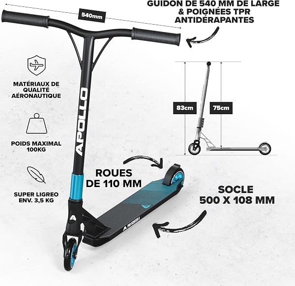 Apollo Genesis Pro Adult Scooter - Heavy Duty Pro Stunt Scooter with ABEC 9 Ball Bearings, Jump Scooter, Demo Scooter, Freestyle Scooter - 3