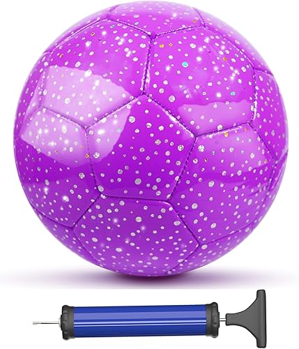 Miniatura 8 de Soccer Balls Size 3, Sparkle Soccer Ball for Girls Kids 3-8 4-6 6-8 Glitter Outdoors Sports Recreation Playing Ball for Birthday Easter Soccer Gifts