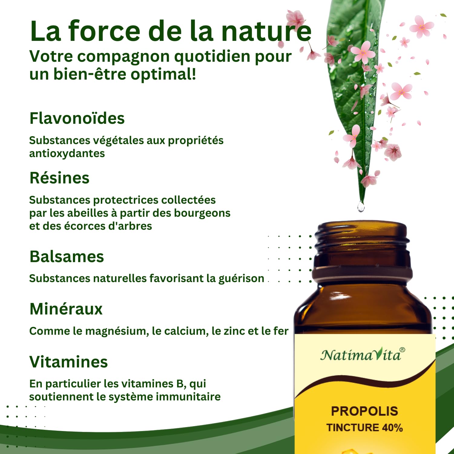 Teinture mère de Propolis 40% – 3 x 50 ml – Pure à forte dose de propolis gouttes – 100% naturel - Extrait de propolis - NatimaVita