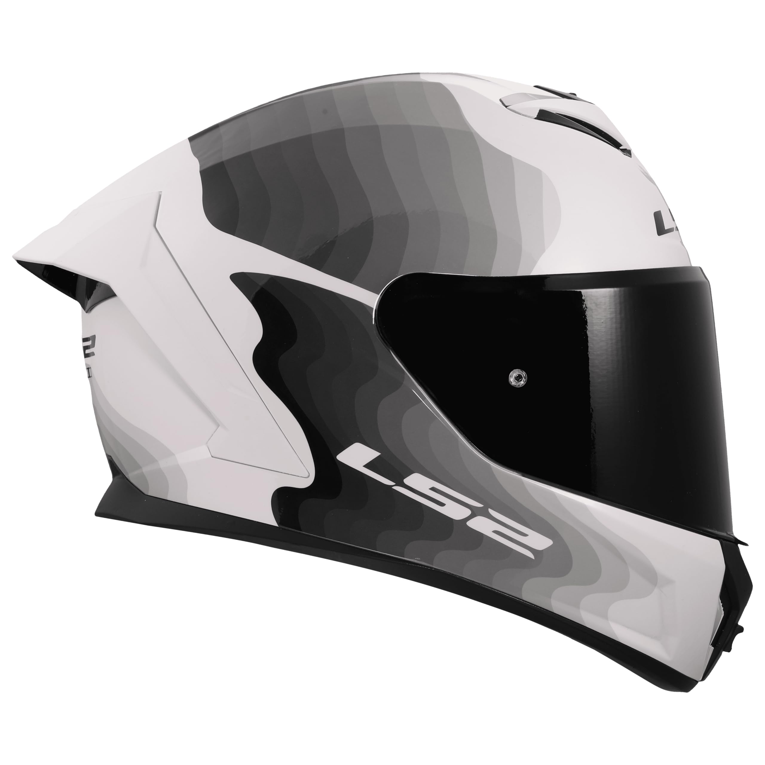 LS2, Casco Moto Integrale RAPID III FLOW White Grey, XS