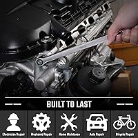 Vista 7 de DURATECH Llave de trinquete extra larga de 0.315 in, métrica, acero CR-V