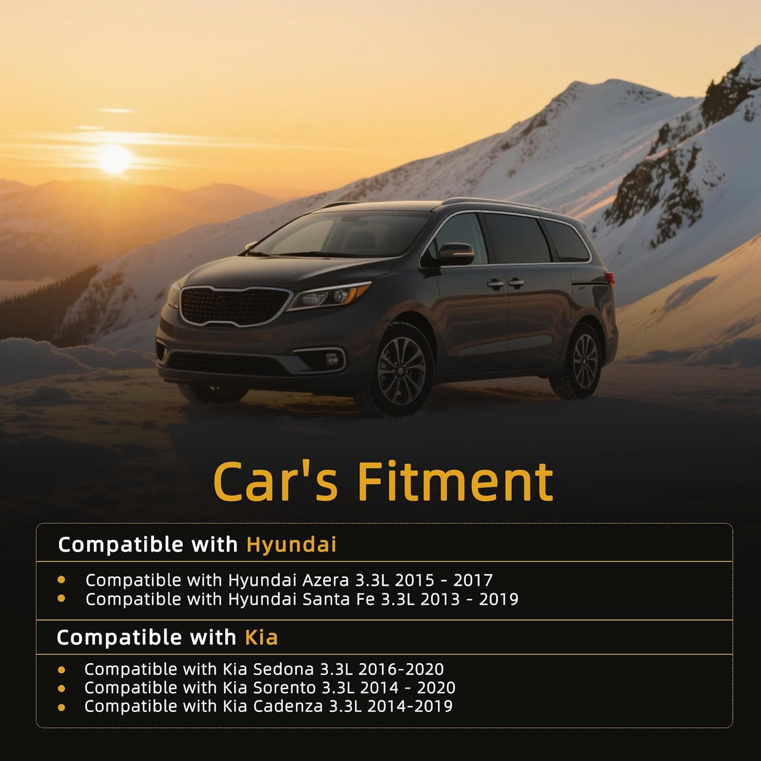 223113CGA0 Head Gasket Set Engine Timing Chain Kit Fit for Hyundai Azera/Santa Fe 13-19, fit for Kia Cadenza/Sorento 14-20 3.3L Timing Chain W/Tensioner&Guide 24321-3L100 24410-3CGA3 23113CGB0