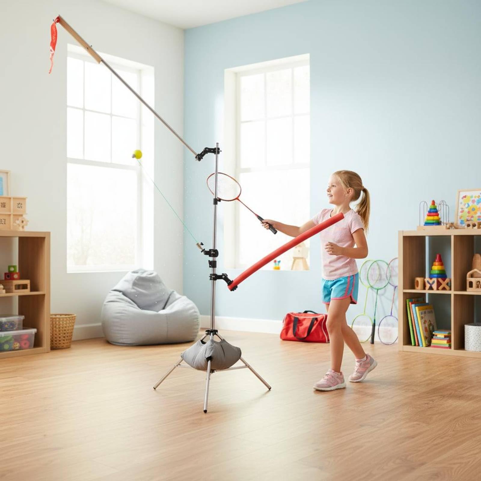 Lanciatore Automatico di Volani Badminton Altezze Regolabili Lanciatore di Volani Facile da Portare Attrezzatura Sportiva per Allenatori, Casa
