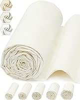 Vista 8 de FIVEIZERO The Yard - Tela de muselina 100 % algodón, 63 pulgadas x 1 yarda, tela calicó beige de peso medio para costura, acolchado, bordado