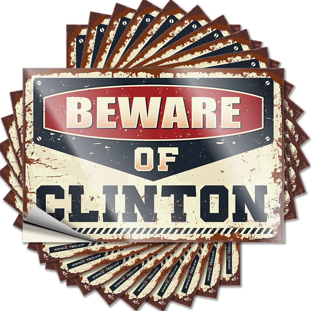 Cakjuice Stickers For Cars Beware Of Clinton Funny Sticker 10 Pcs Car Stickers Bumper Sticker (Size : 6X9cm)