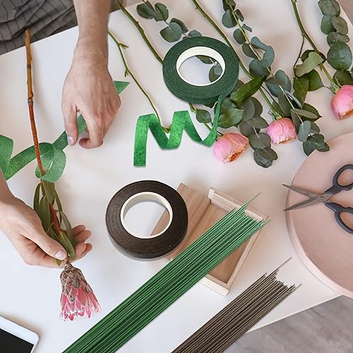 Miniatura 8 de findTop - Kit de 6 arreglos florales, 4 rollos de 12 pulgada de ancho 30 yardasrollo de cintas florales y alambre floral de calibre 18, paquete de