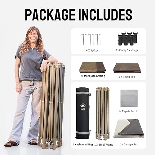 Miniatura 8 de CROWN SHADES Gazebo desplegable de 13 x 13 pulgadas con mosquiteras, kiosco portátil patentado de 6 caras, tela recubierta plateada 300D, resistente