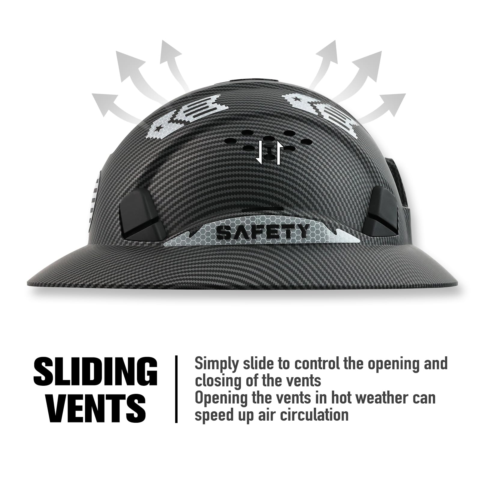 Casco duro de ala completa, casco de seguridad aprobado por OSHA, Cascos de Construcción, casco duro de construcción ventilada, trinquete ajustable con suspensión de 6 puntos, cascos de