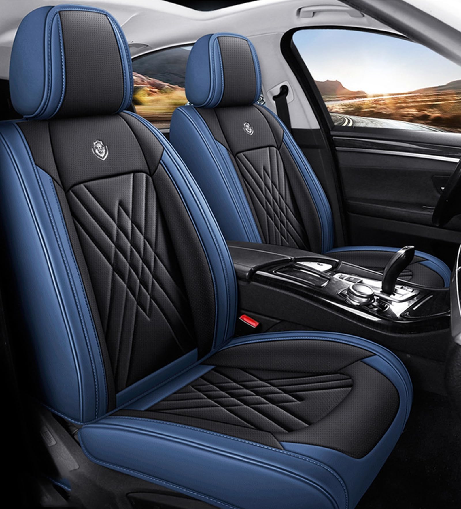 IUYIXWFP Car Seat Covers Full Set,Universal Fit for Most Cars,SUV,Sedans and Pick-up Trucks,Automotive Vehicle Leather Cushion Covers for 5 Passenger Cars,F