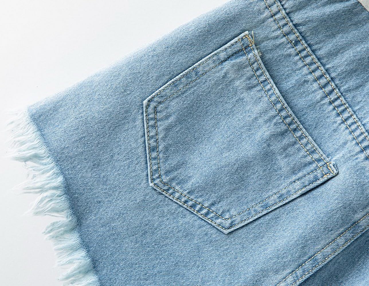 Pantaloncini di Jeans Premaman sopra la Pancia Gravidanza Denim Shorts, Strappato Pantaloncini di Jeans, Regolabile Cura Elastica Pancia Lounge Jeans Shorts Pantaloni