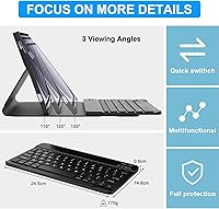 Vista 6 de Funda de teclado para Samsung Galaxy Tab A9+ Tablet de 11 pulgadas, teclado Bluetooth desmontable, funda inteligente Galaxy A9 Plus con teclado