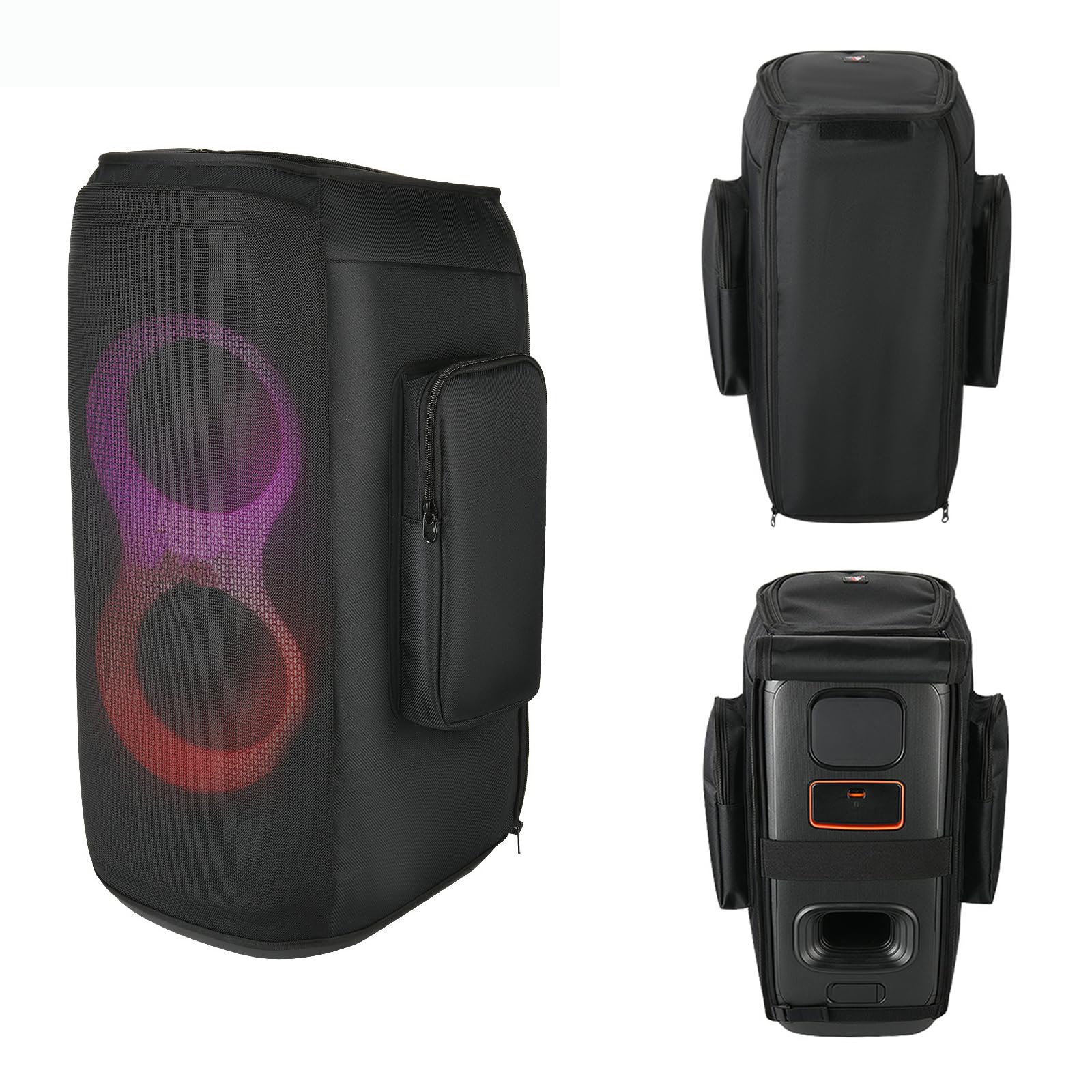 Housse de protection anti-poussière pour JBL PartyBox Club 120, housse de protection avec double poche de rangement pour microphone pour haut-parleur audio PartyBox Club 120, anti-rayures et