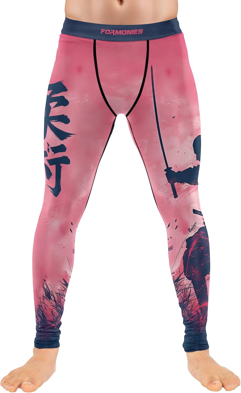 FORMONIES Samurai Men’s MMA Spats – Compression Grappling Pants for BJJ No-Gi Jiu Jitsu & Combat Training