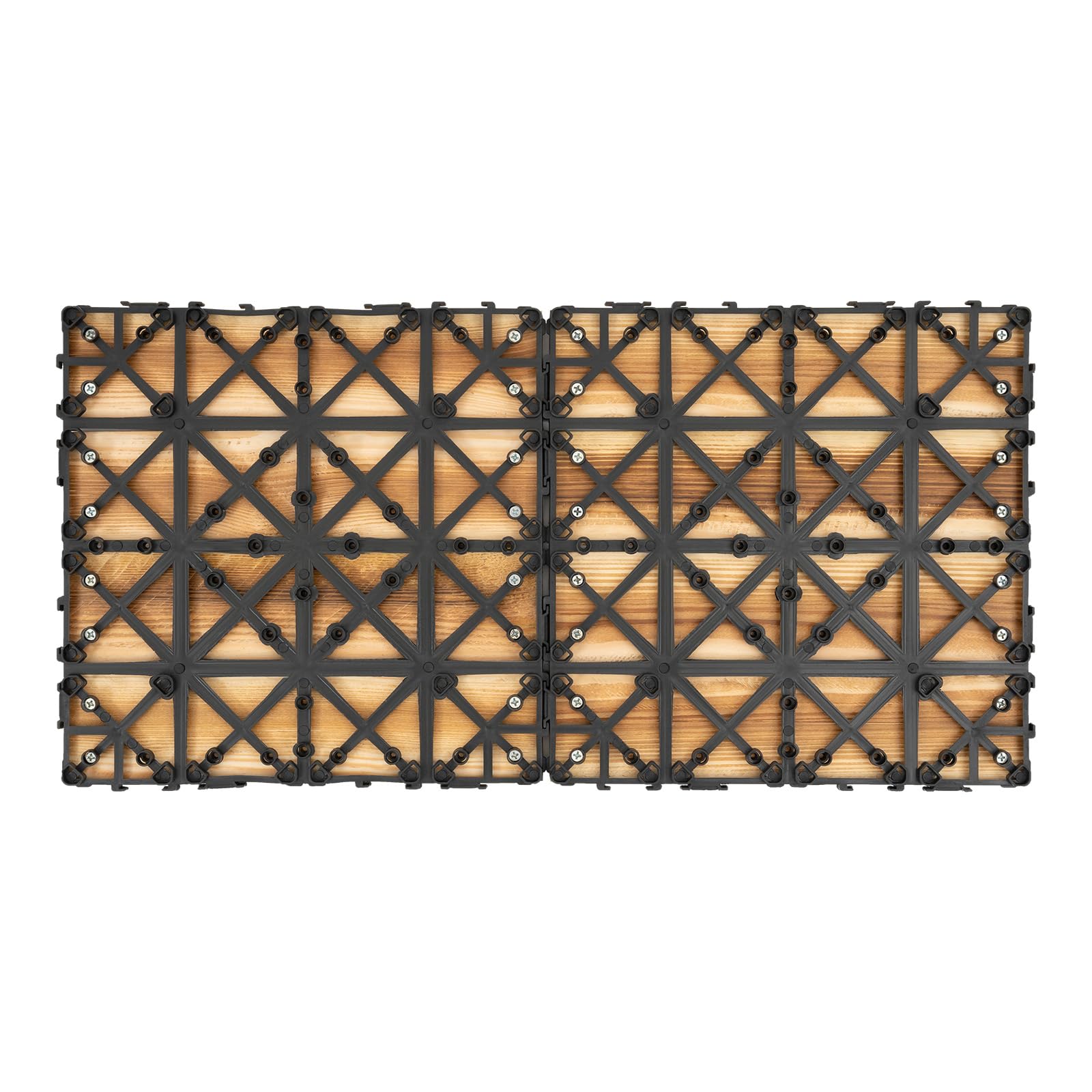 Losa terraza madera, Azulejo jardín clipsable 30x30cm en alerce macizo