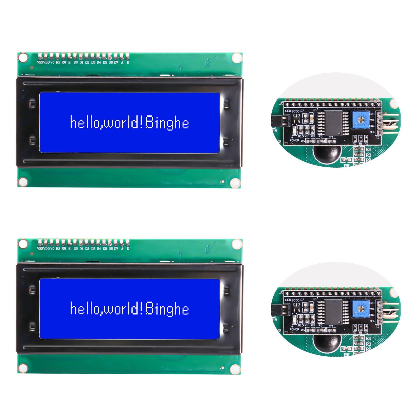 LCD Display 2004 Module Binghe 2 Pcs 2004 LCD Display Blue Screen IIC/I2C 5V with Backlight 20x4 Character Display Screen Compatible with Arduino