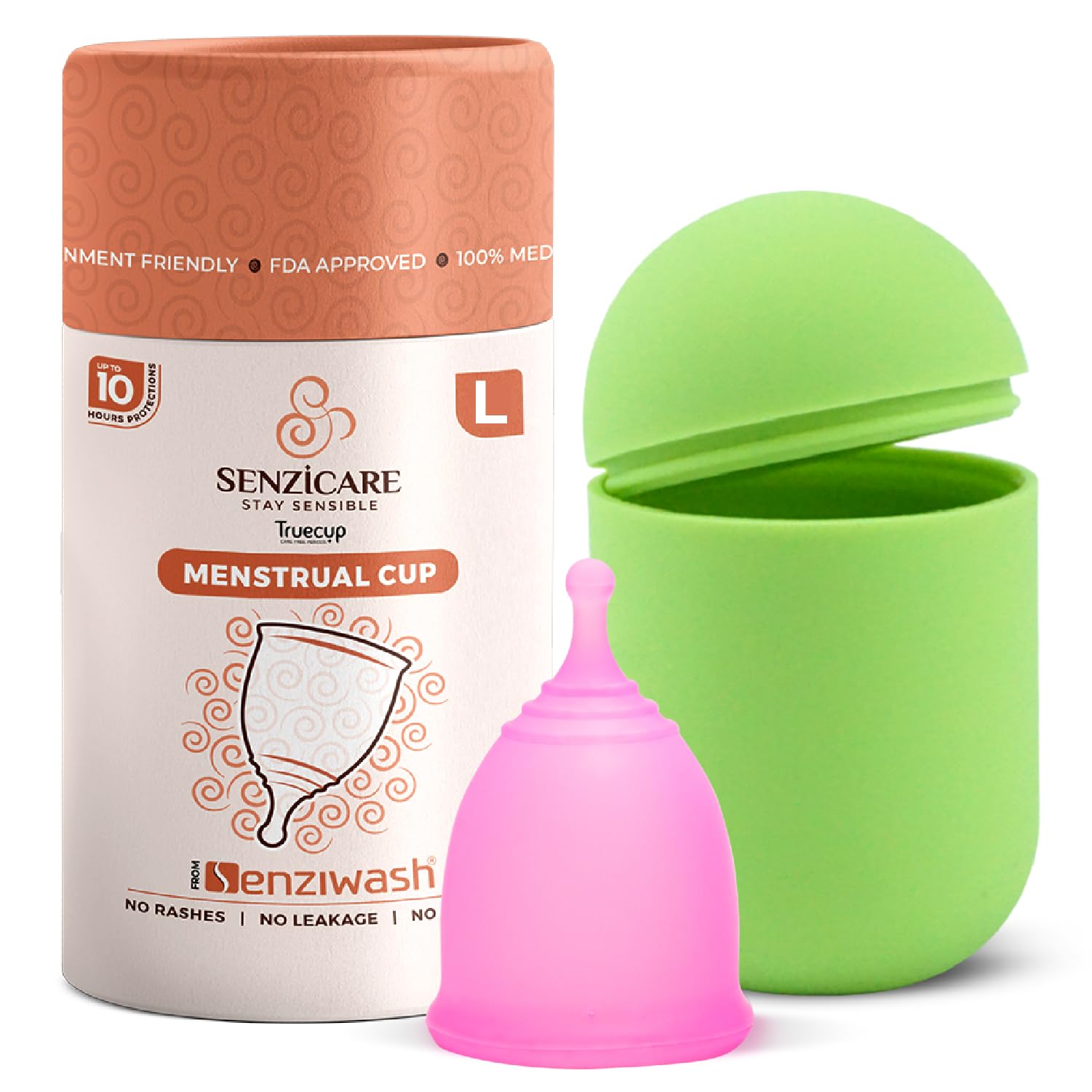 Senziwash Sterilizer Case With Truecup Large Reusable Menstrual Cup|Portable Cleaning Container & Microwave Steamer (Sterilizer Case (Green) + Large),Pack of 2 Count (B0C36PTLT9) Amazon Price History, Amazon Price Tracker