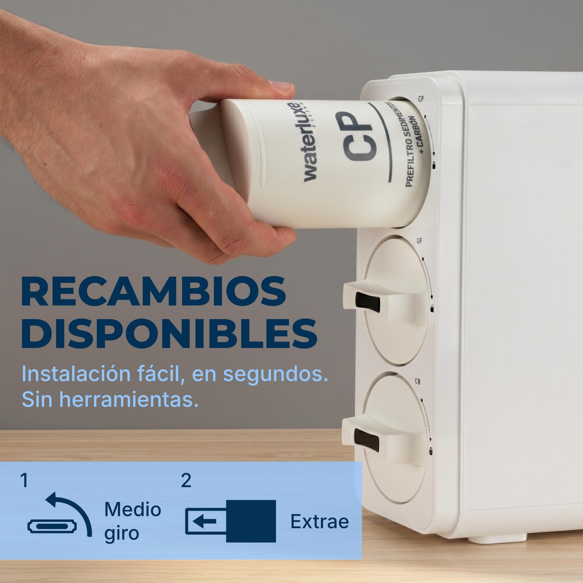 Filtra Equipo Compacto de Filtración de Agua Bajo Fregadero | Sistema de Ultrafiltración 3+1 Etapas con Grifo Independiente Sin Electricidad Sin Depósito y Sin Rechazo