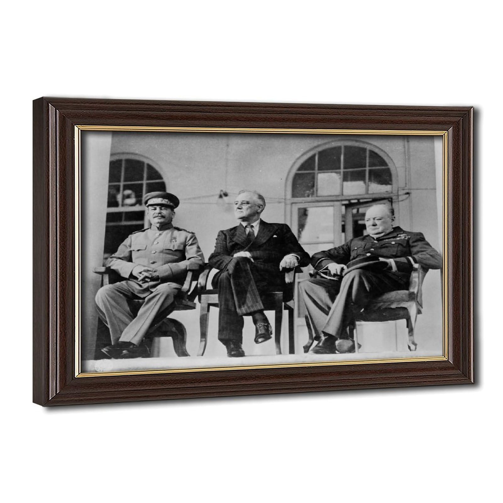 WCYB The Big Three - Franklin Delano Roosevelt, Joseph Stalin, Winston Churchill at The Teheran Conference 1943 Prints Posters Canvas Deco Paintings Wall A