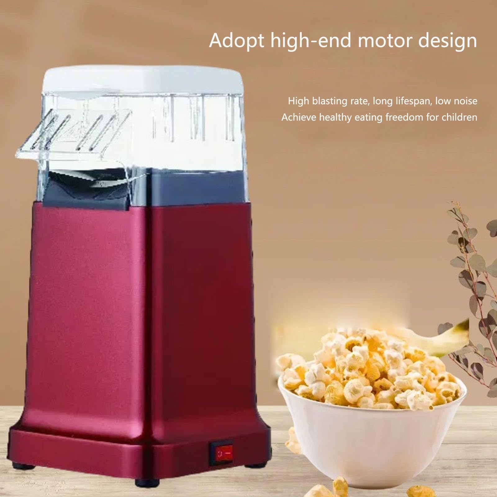 Hot Mini Popcorn Popcorn Popper do domu Elektryczny ekspres do popcornu Wysoka stawka Popping Zdrowy bezolejowy popcorn świetny do organizowania imprez w domu i oglądania filmów z rodziną (biały)