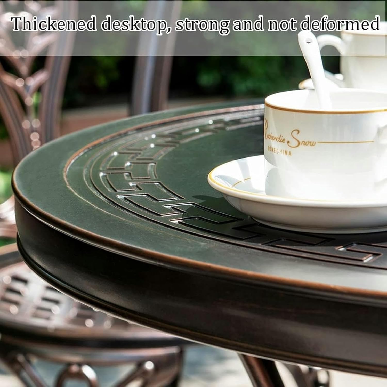 Patio Dining Set Terrace Dining Table and 6 Chairs Set, Outdoor Waterproof Sunscreen Cast Aluminum Garden Table and Chairs, Casual Long Table (Size : 162x90x73cm)