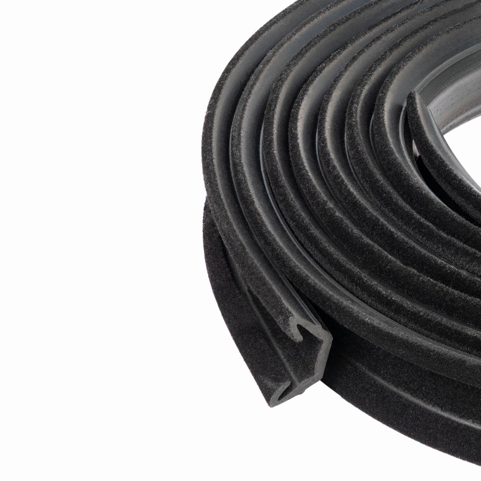 B004-50F Flexibler, beflockter Gummi-Glas-Laufk für Universal-Fenster, Auto, Bus und LKW (15 m)