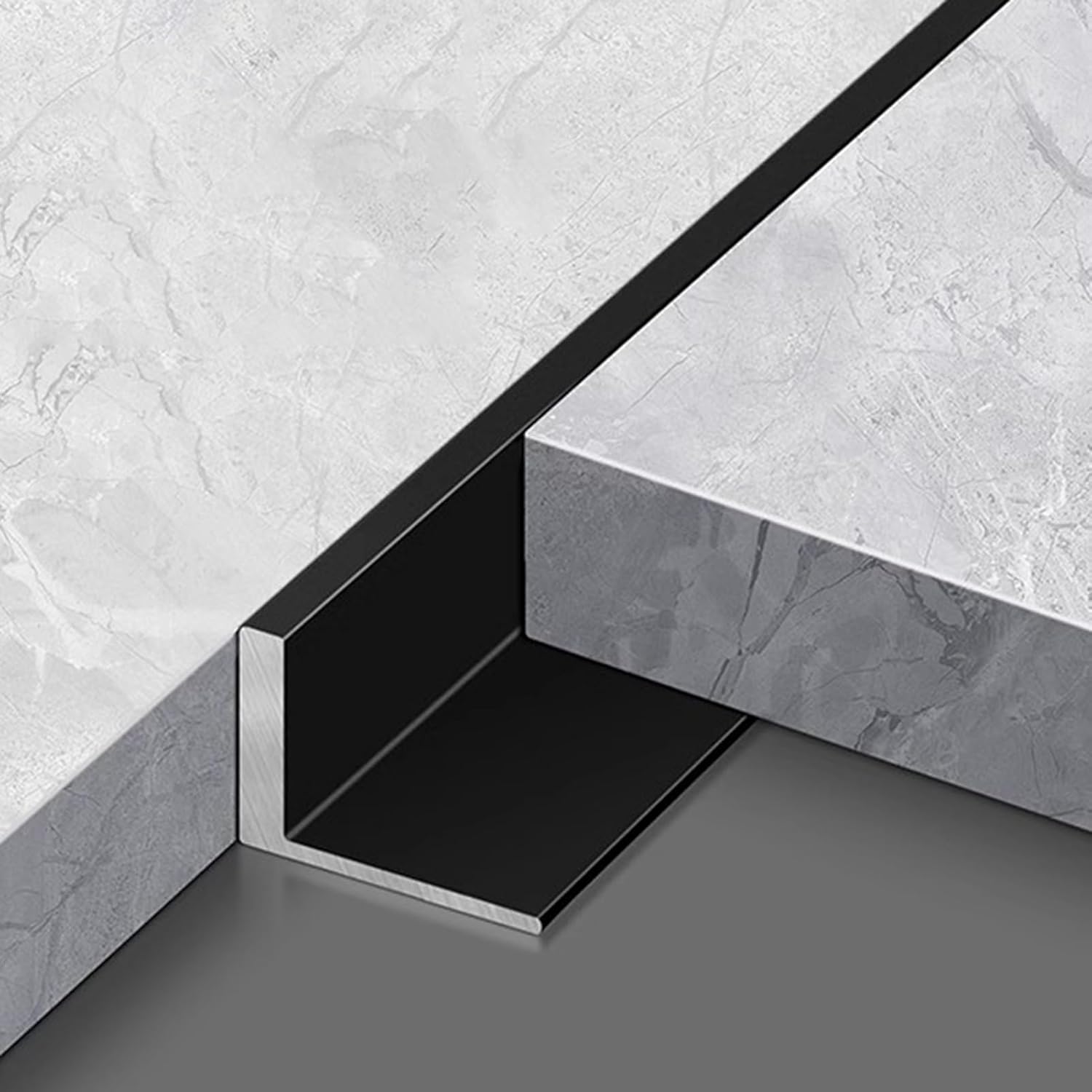 Door Threshold, Floor Transition Strip 35 Inch Long Edging L-Shaped, 3-Pack Threshold Gaps Flap Cover,90° Thresholds Bar