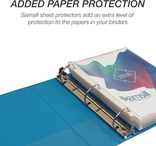 Vista 616 de Samsill Carpeta duradera de 1.5 pulgadas, fabricada en los Estados Unidos, carpeta de anillos en D, carpeta transparente personalizable, surtido