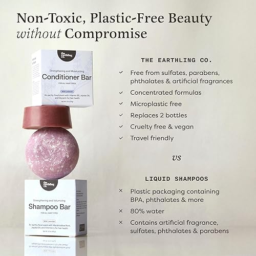 Miniatura 6 de The Earthling Co. Champú en barra  Champú suave a base de plantas para hombres, mujeres y niños  Fórmula vegana para todo tipo de cabello  Sin