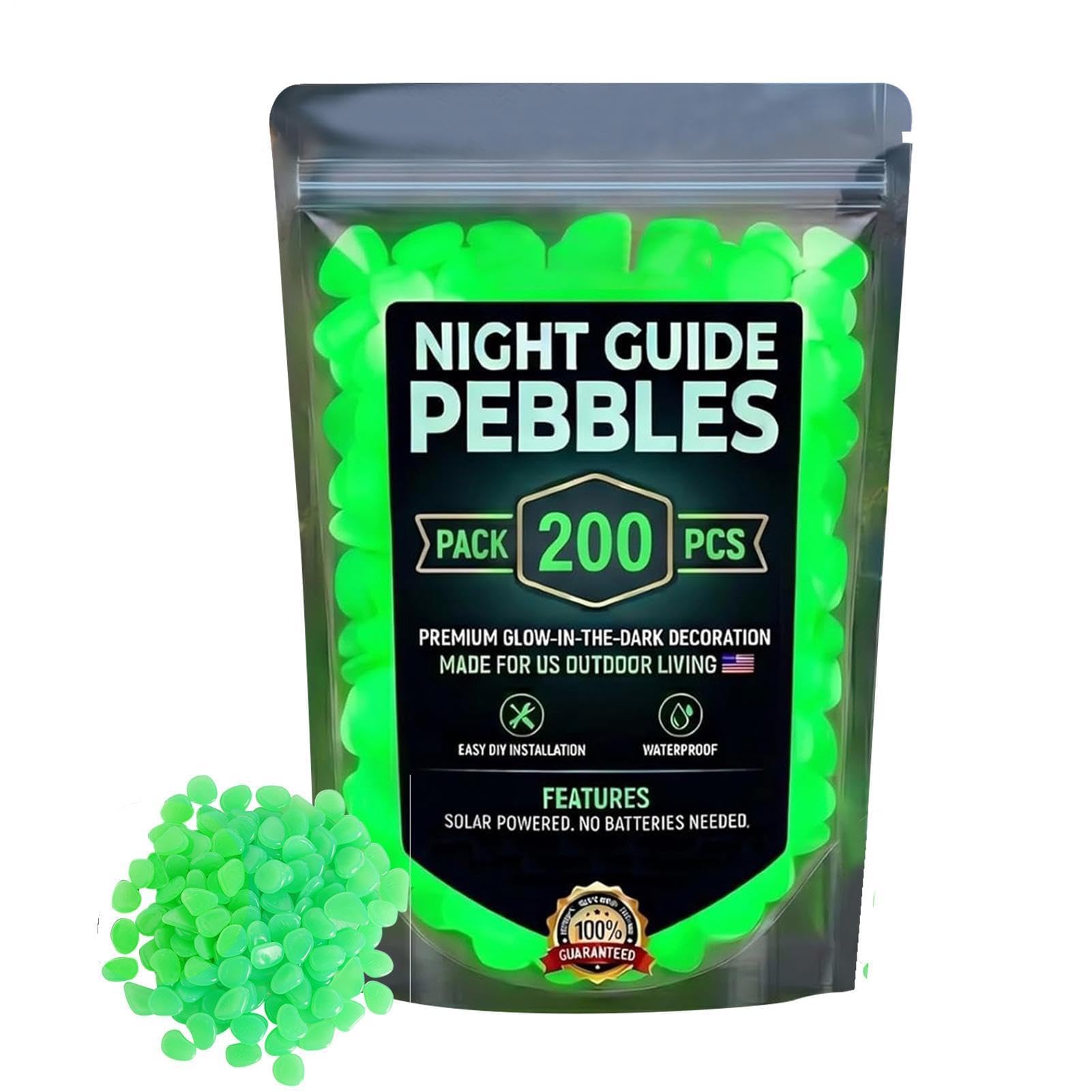 Muiltvoe Glowing-in-the-Darks Pebbles for Outdoor Decor 200pcs Colorful Glowing-in-the-Darks Garden Stones Garden Stones for Fish Tank Plant Pots DIY Decor Pathway & Outdoor Gravel Decoration