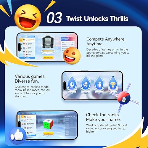 Miniatura 8 de GAN 356 i Carry E, Cubo de Velocidad Inteligente 3x3 Magnético Conectado Electrónico Bluetooth para Niños y Adultos con Temporizador, Seguimiento de